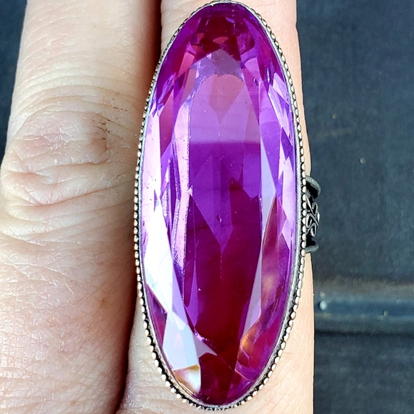 New Huge Iolite 925 Silver Statement Ring. - Picture 8 of 15